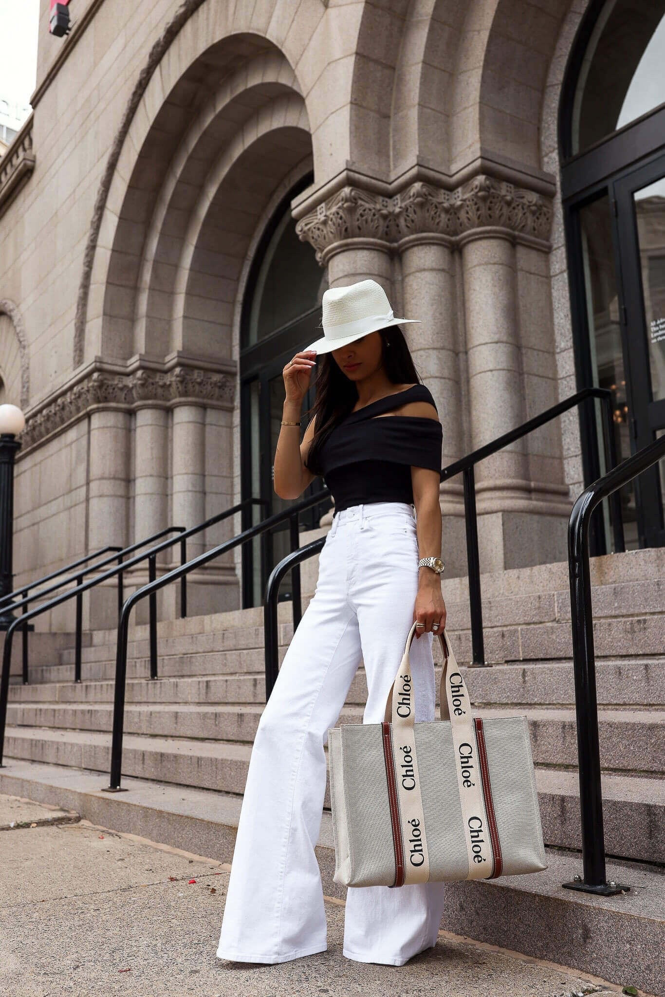 Spring outfit ideas
White flared jeans 
Agolde bodysuit linking similar
Chloe woody tote 

#LTKStyleTip #LTKItBag #LTKTravel