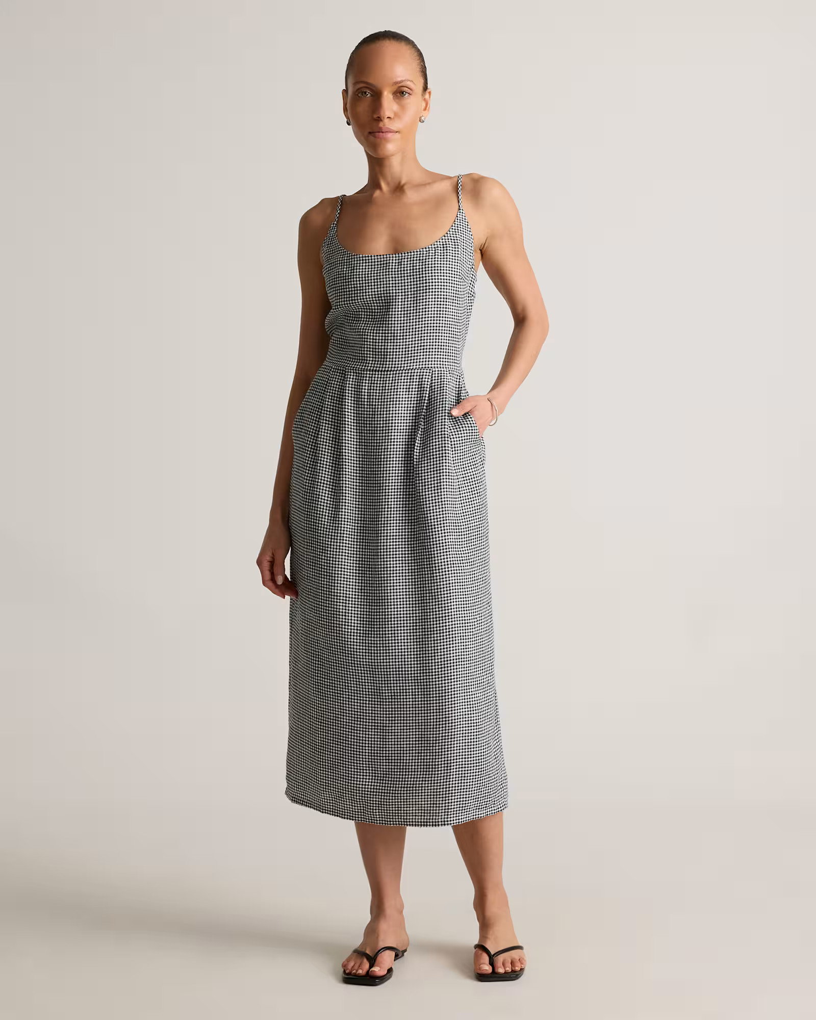 100% European Linen Scoop Neck Midi Dress | Quince
