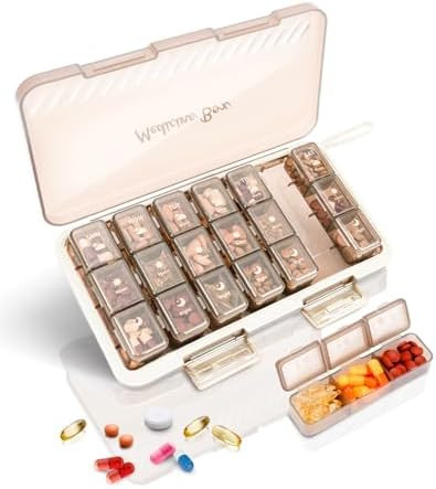 Weekly Pill Organizer 3x a Day - 7 Day Pill Box with 21 Compartments (Morning/Noon/Night), BPA-Fr... | Amazon (US)