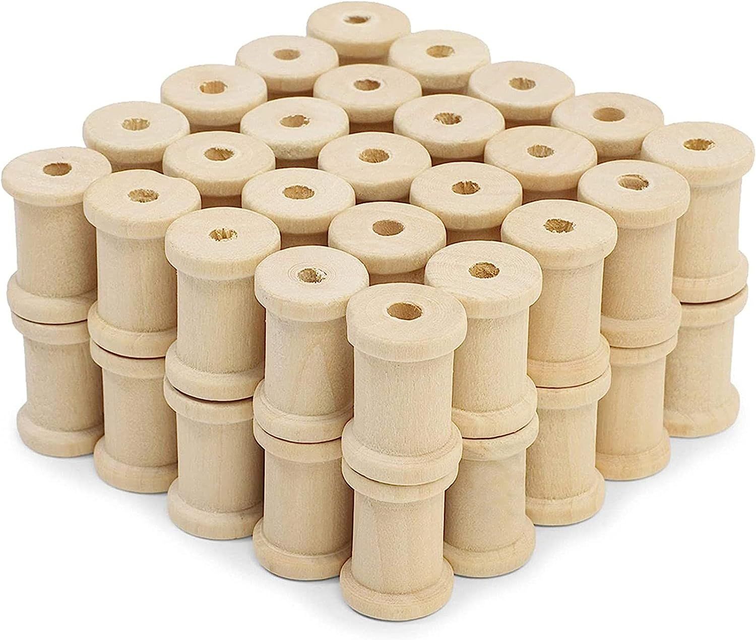 Empty Wooden Spools for Crafts (0.75 x 1 in, 50 Pack) | Amazon (US)