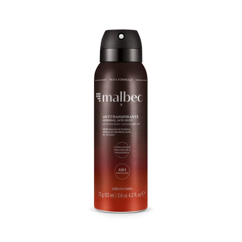Desodorante Antitranspirante Aerossol Malbec X 125ml | oBoticario (BR)