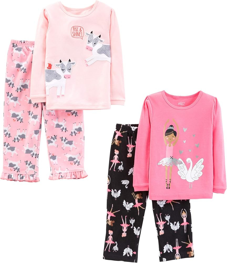 Simple Joys by Carter's Girls' 4-piece Polyester Pajamas | Amazon (US)