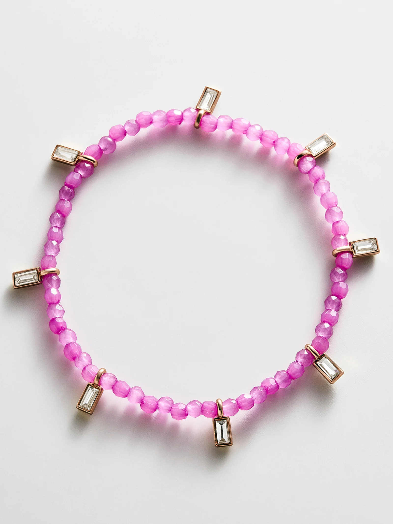 Crystal Beaded Bracelet - Magenta | BaubleBar