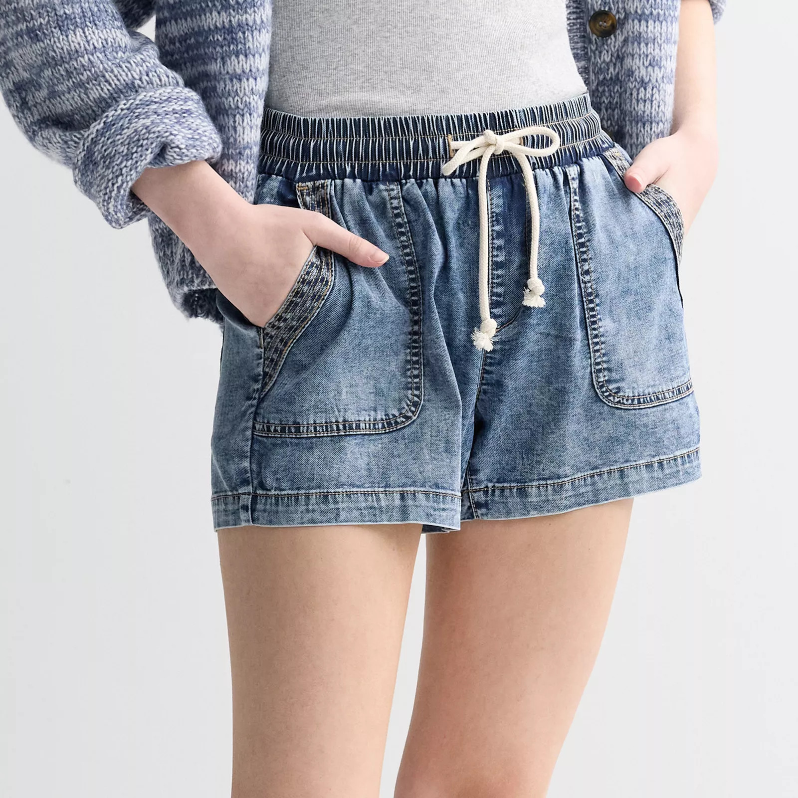 Juniors' SO® Mid Rise Tencel Pull-On Shorts | Kohl's