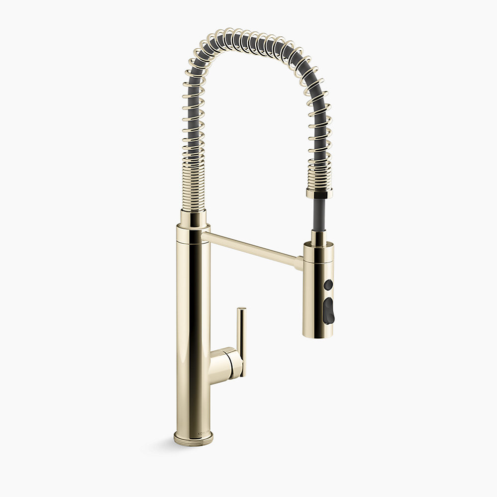 Semi-professional kitchen sink faucet with three-function sprayhead | Kohler