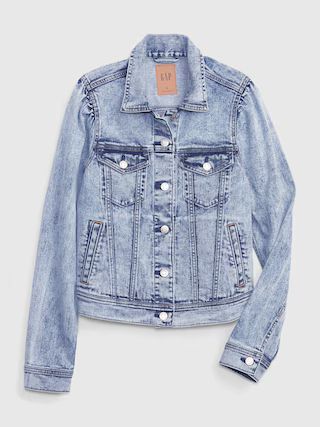 Puff Sleeve Denim Jacket with Washwell | Gap (CA)