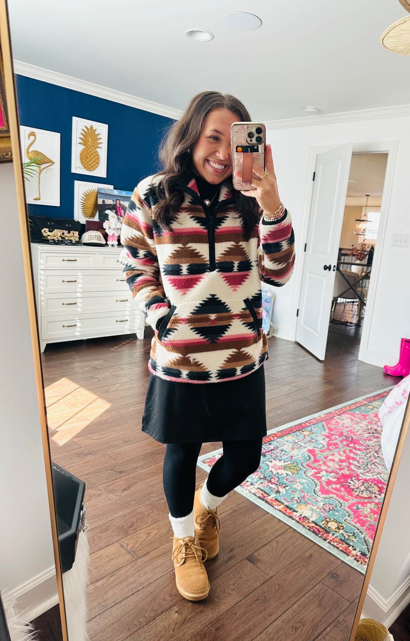 A warm & cozy winter #OOTD 🤎🩷 

Winter outfits. Sherpa pullovers. Boots. Outfit ideas. 

#LTKootd #LTKFindsUnder100 #LTKActive