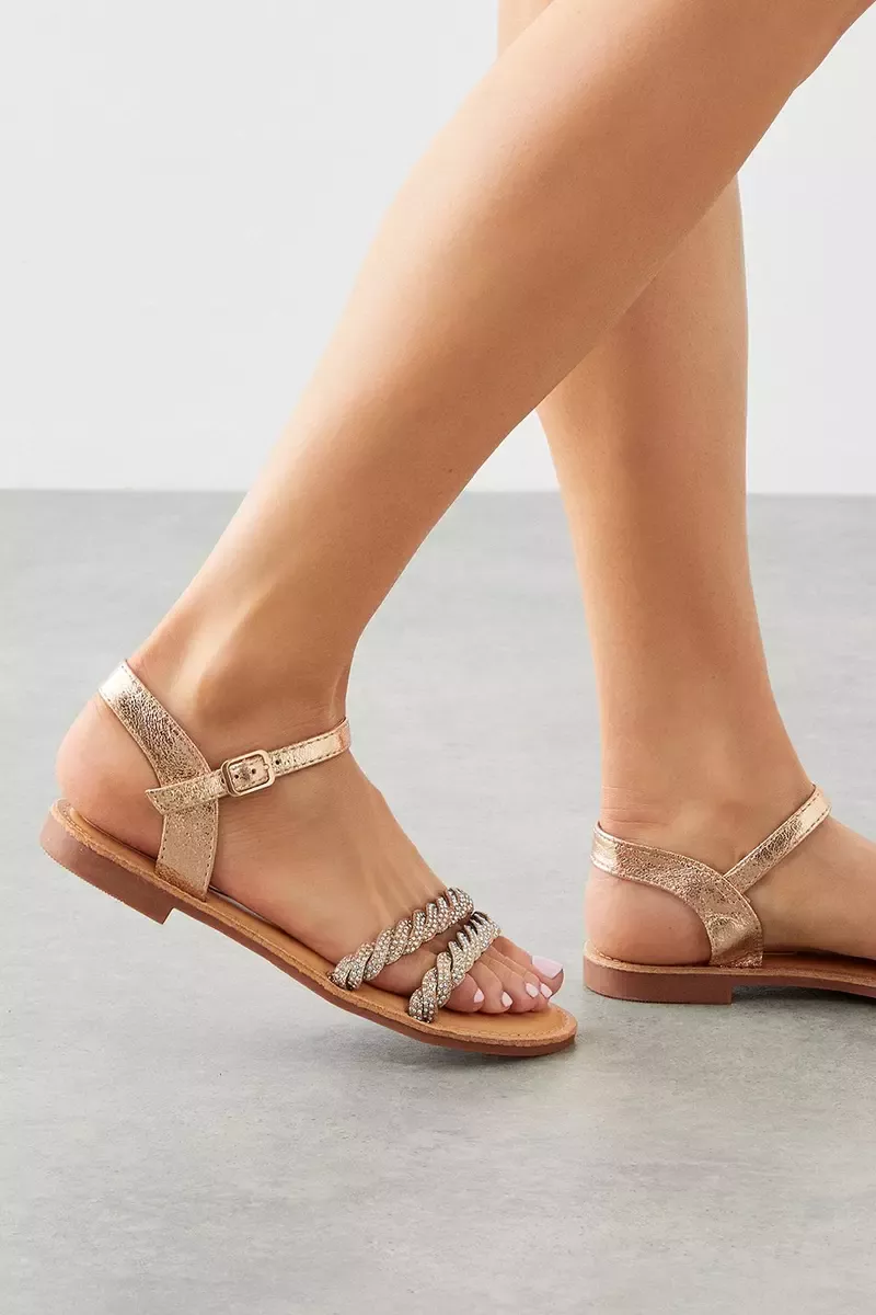 Rose gold hot sale sandals debenhams