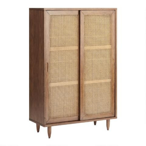 Gustav Tall Vintage Acorn and Cane Bookshelf | World Market