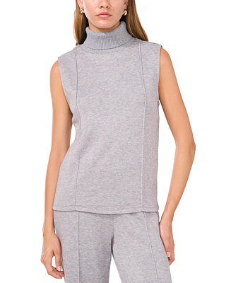 Vince Camuto Women's Knit Turtleneck Sleeveless Sweater - Macy's | Macy's