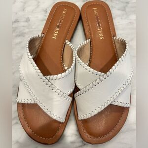 Jack Rogers Sloan X Band Slide Sandals excellent condition white | Poshmark