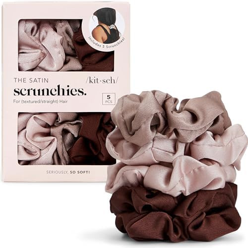 Kitsch Satin Scrunchies for Women - No Crease Hair Ties for Girls | Scrunchies For All Hair Types... | Amazon (US)