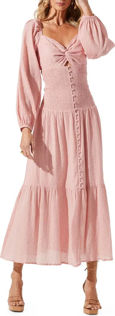 ASTR the Label Twist Bust Long Sleeve Midi Dress | Nordstrom | Nordstrom
