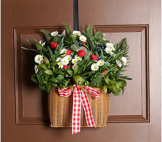 Home Reflections 18" Floral Fruits Hanging Basket - QVC.com | QVC