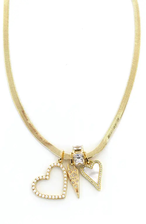 Panacea Hearts Charm Necklace in Gold at Nordstrom | Nordstrom