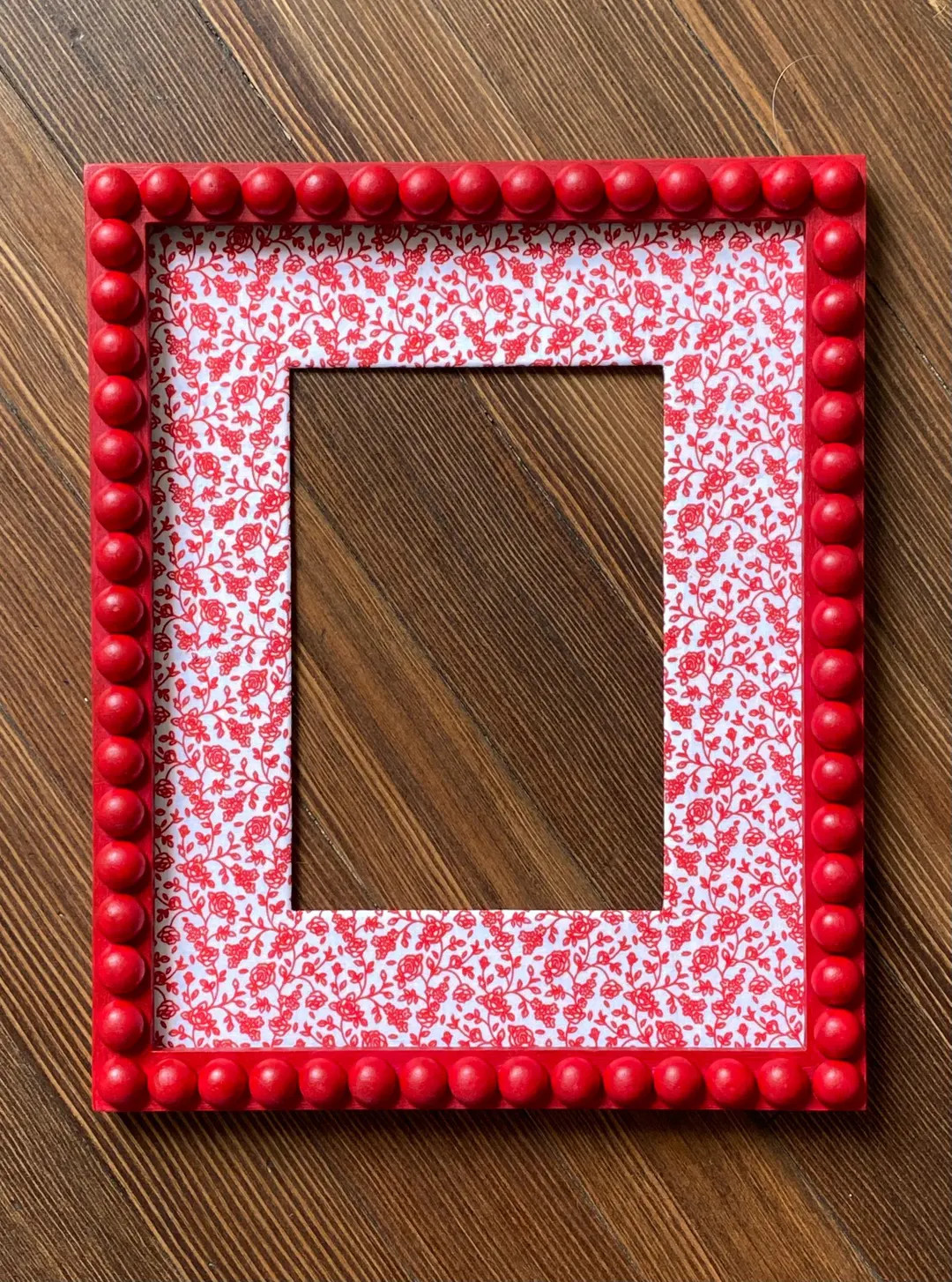 Hand Painted Red Bobbin Picture Frame With Fabric-wrapped Matboard - Etsy | Etsy (US)