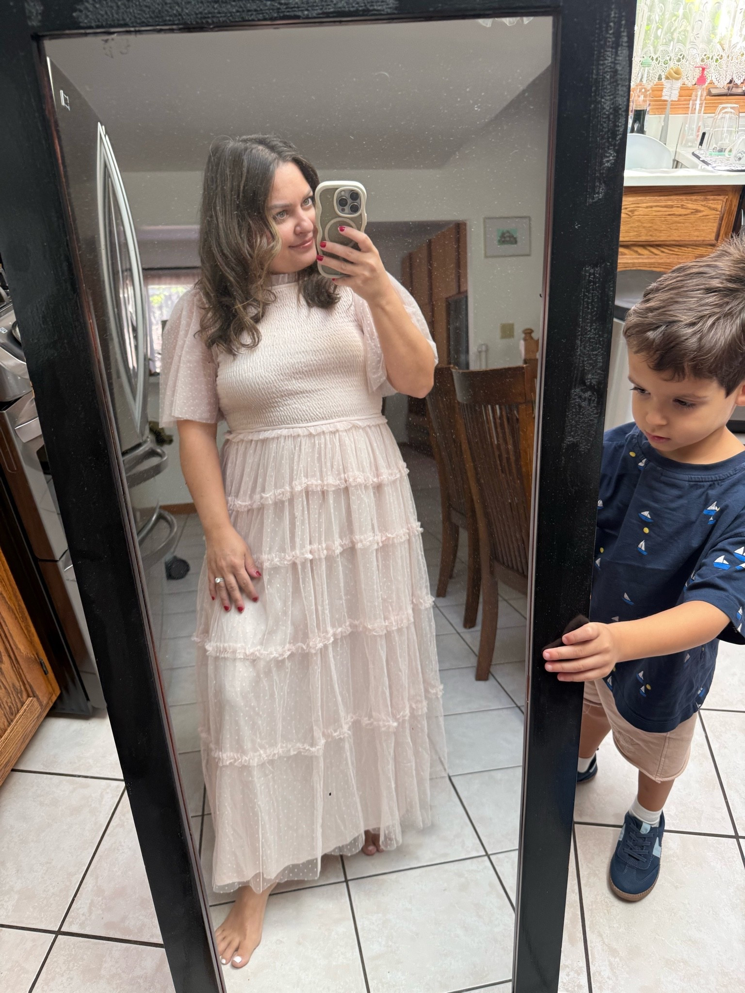 Pink blush dress in cream

#LTKootd #LTKPetite #LTKSaleAlert