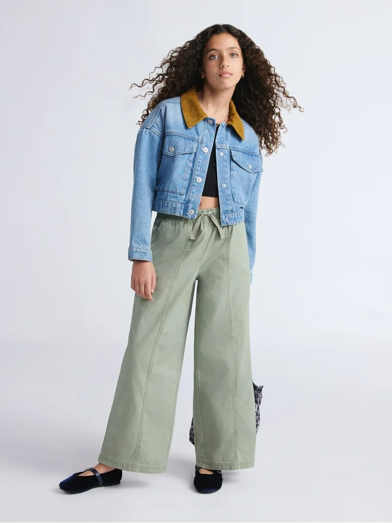 Weekend Academy Girls Elastic Waist Pull-On Pants, Sizes 4-18 | Walmart (US)