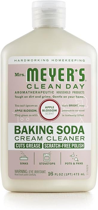 MRS. MEYER'S CLEAN DAY Baking Soda Cream Cleaner, Cuts Grease, Scratch-Free Polish, Apple Blossom... | Amazon (US)