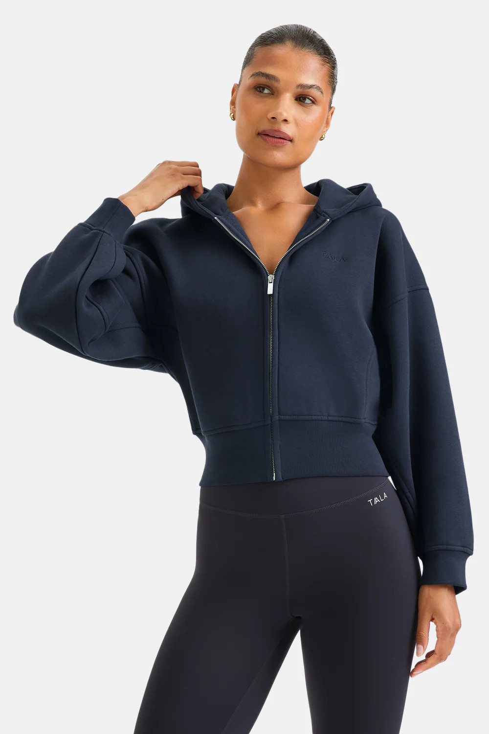 Cocoon Zip Through Hoodie - Midnight Navy | TALA (UK)
