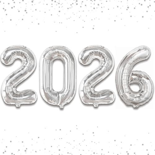 KatchOn, Silver 2026 Number Balloons - 16 Inch | 2026 New Year Balloon | 2026 Balloon | Silver Foil Balloons 2026 For New Years Decorations 2026 | New Years Eve Party Supplies 2026 | NYE Decorations | Amazon (US)