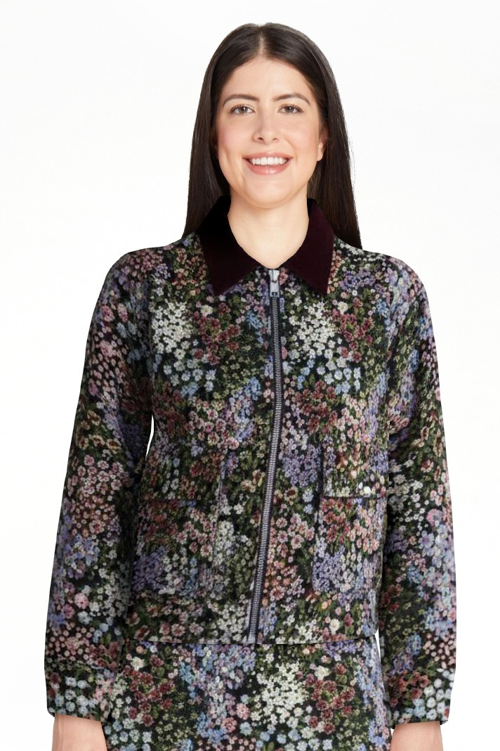 Free Assembly Women's and Women's Plus Cropped Jacquard Utility Jacket, Sizes XS-4X | Walmart (US)