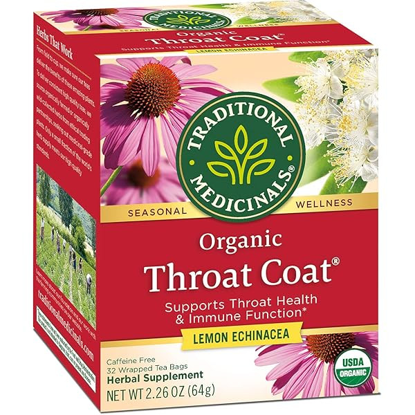 Traditional Medicinals Organic Throat Coat Seasonal Tea, 16 Tea Bags (Pack of 6) | Amazon (US)