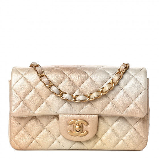 CHANEL

Metallic Goatskin Quilted Mini Rectangular Flap Gold | Fashionphile