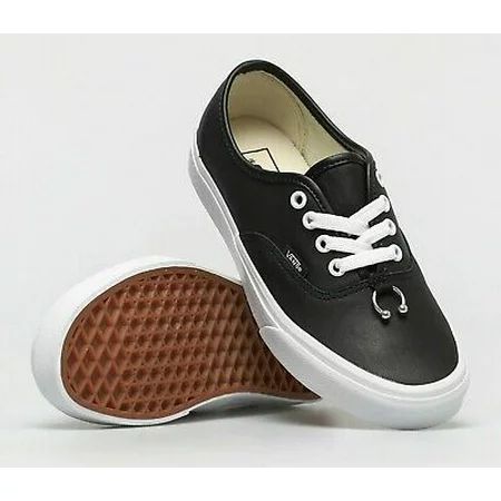 Vans Authentic Piercing Black/True White Women s Classic Skate Shoes Size 8.5 | Walmart (US)