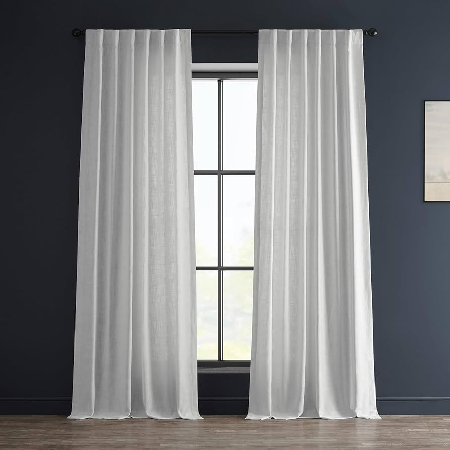HPD Half Price Drapes Premium Heavy Faux Linen Curtains for Living Room (1 Panel), 50W x 96L Ligh... | Amazon (US)
