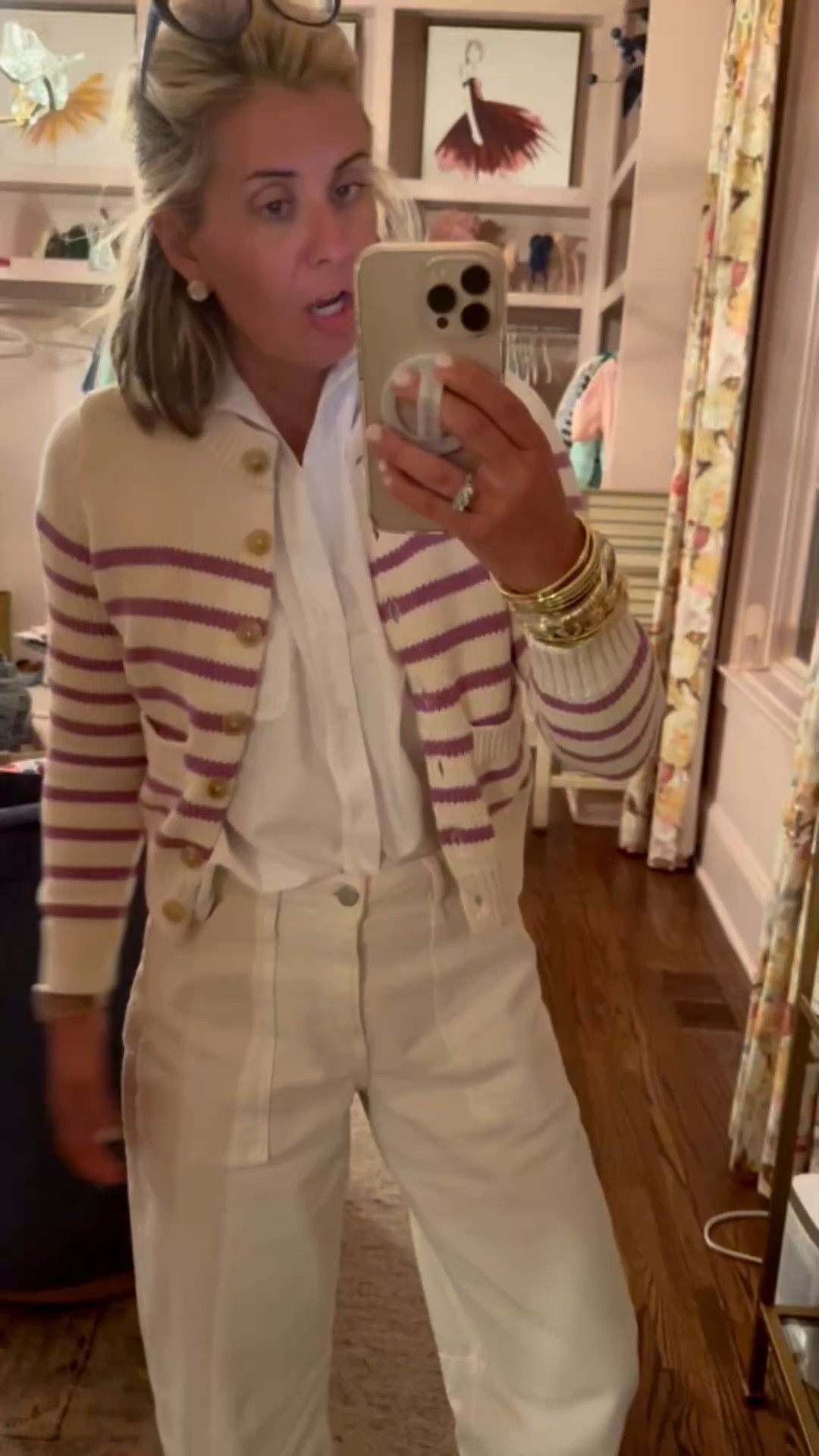 Outfit of the night… This is why I love a striped sweater. It’s perfect for layering and also a statement piece. I’m wearing xs in top & sweater, 26 jeans & 8 sneaker. 

#LTKdayinmylife #LTKmomlife #LTKOver40