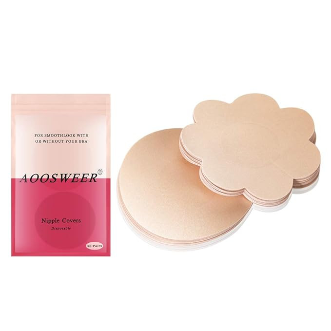 40 Pairs Nipple Covers Disposable Breast Nipple Pasties Invisible & Sexy,Adhesive Satin Petals Pa... | Amazon (US)