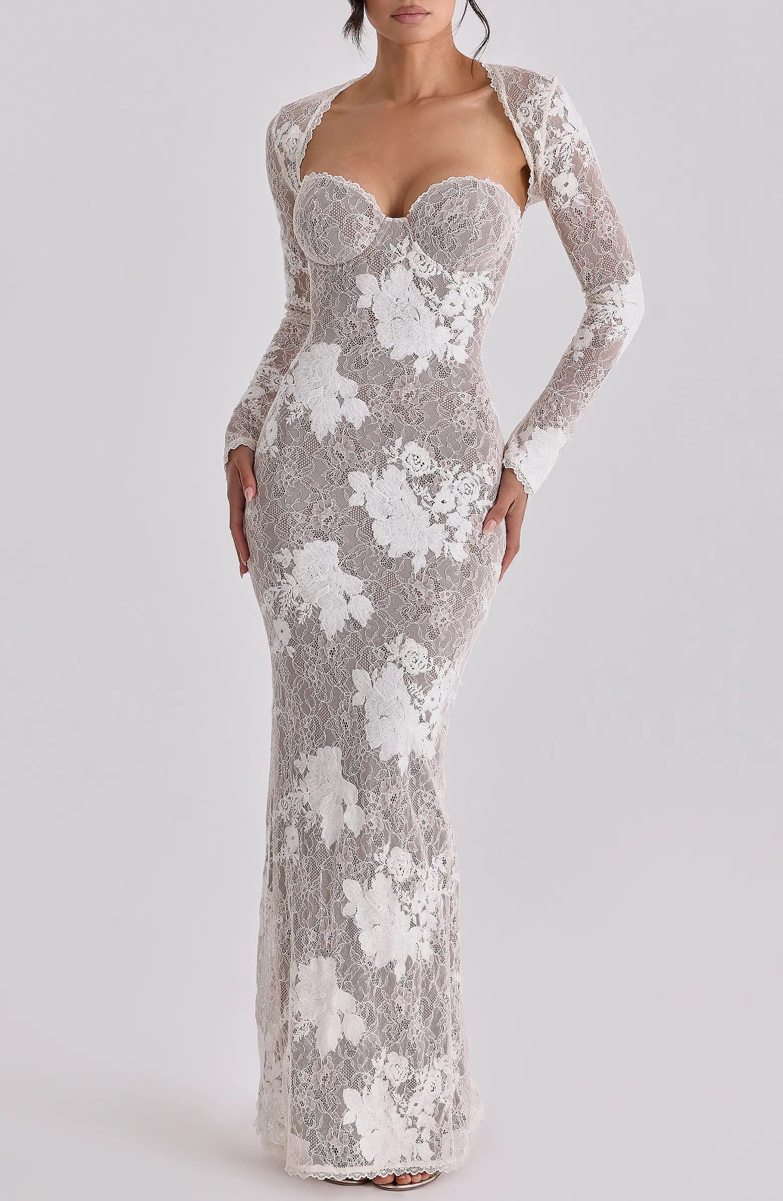 Lucienne Lace Corset Strapless Gown & Bolero Set | Nordstrom