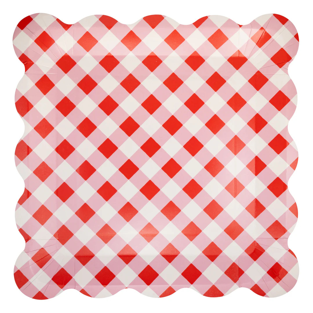 Cherries Gingham Plate | My Mind's Eye
