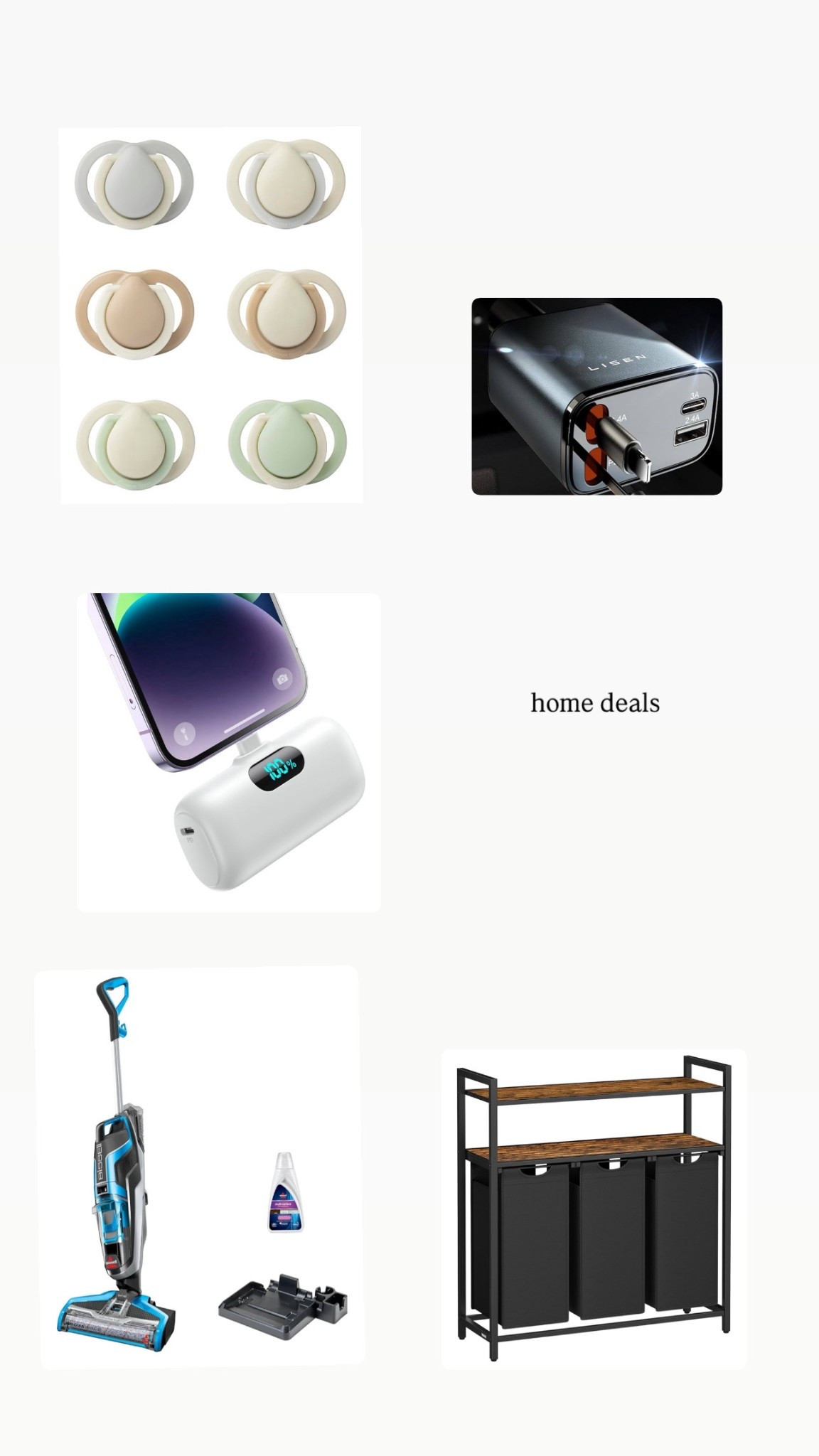 The best dummies 

The fastest car charger ever!! Has 44% off only

Phone battery has 15% off 

My hoover mop has 32% off 

Washing basket has 28% off 

