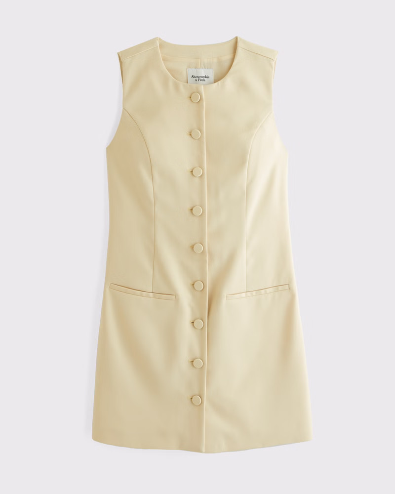 Abercrombie & Fitch Women's The A&F Mara High-Neck Vest Mini Dress in Yellow - Size XXL TALL | Abercrombie & Fitch (US)