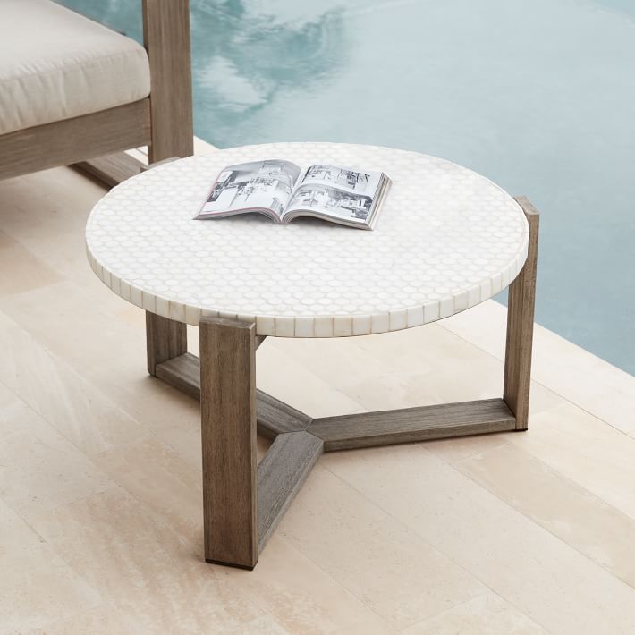 Mosaic Outdoor Round Coffee Table (32") | West Elm (US)