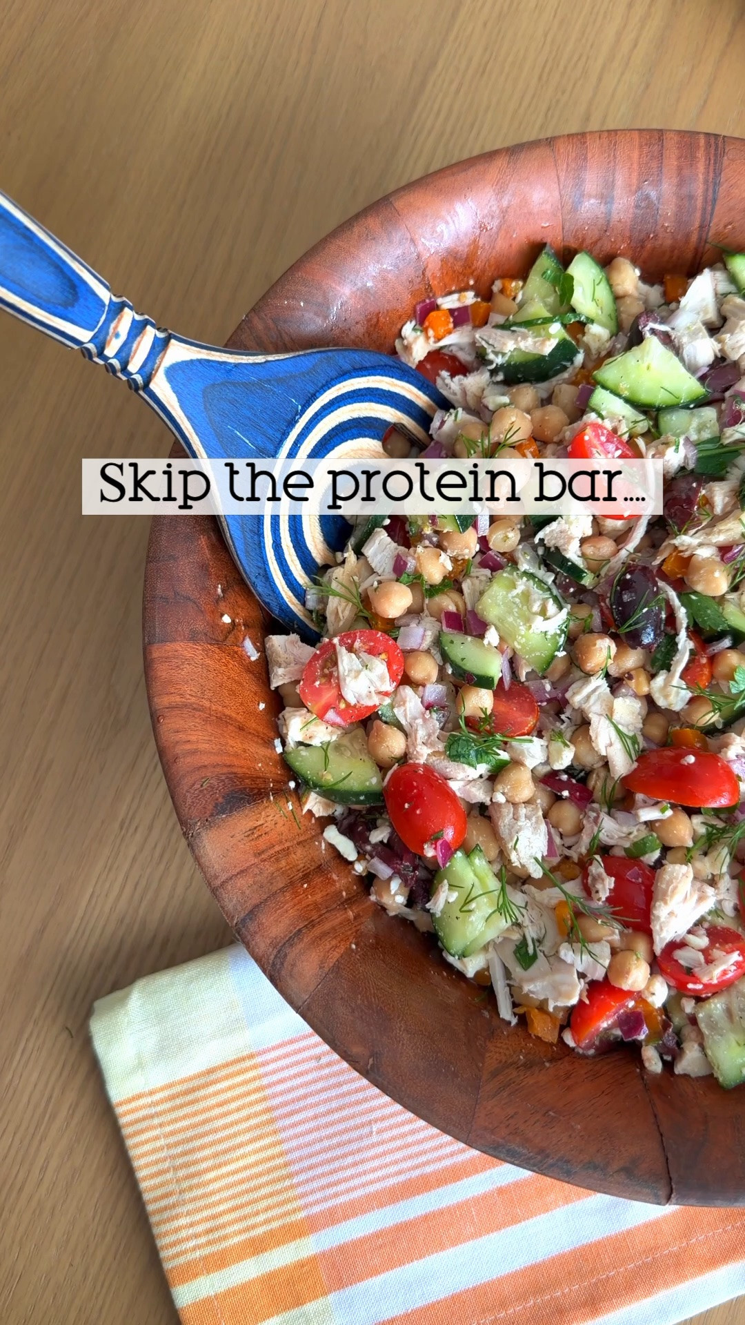 Add this to your summer salad list!!
🥗Salad ingredients: 
2 (15 ounces each) cans chickpeas, rinsed and drained
1 cucumber, diced
8 ounces cherry tomatoes, halved 
1 bell pepper, color of your choice, chopped
½ small red onion, chopped 
½ cup pitted Kalamata olives, halved
⅔ cup crumbled feta cheese
¼ cup chopped fresh parsley
2 tablespoons chopped fresh dill
2 cups chicken, steak or fish OR omit this and serve as a side
Lemon-if you plan to store in the fridge overnight
🥗Dressing ingredients:
3 tablespoons olive oil
3 tablespoons red wine vinegar
1 teaspoon honey
½ teaspoon dried oregano
½ teaspoon salt to taste 
¼ teaspoon black pepper
🥗Directions:
Place all salad ingredients in a large bowl.
Place all dressing ingredients in a mason jar or airtight container and shake vigorously 
Pour the dressing over the salad and toss. 
Serve immediately or place in the fridge for an hour or two to let the flavors blend. If you put this in the fridge overnight, squeeze a little lemon juice on top and store in an airtight container!
This is approx 12 grams of protein per serving, before the chicken, beef or fish. 35-45 grams once one of those is added. 
.

#LTKfitnessgoals #LTKselfcare #LTKfoodie