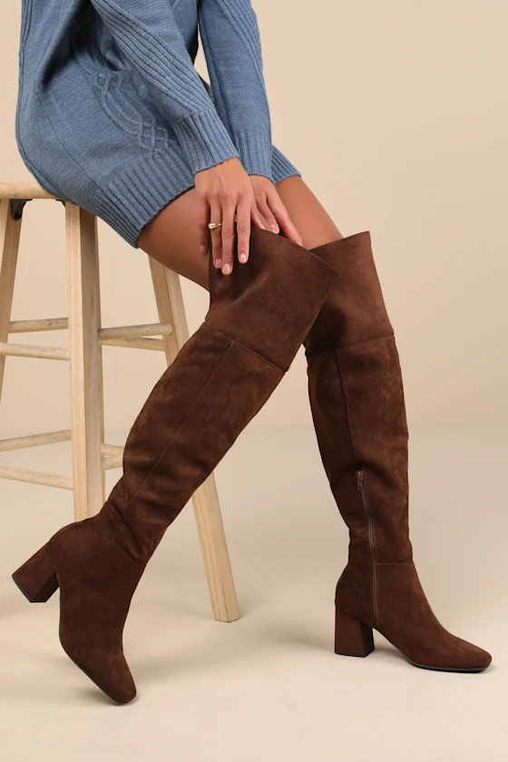 Special Someone Dark Brown Suede Over-the-Knee Boots | Lulus