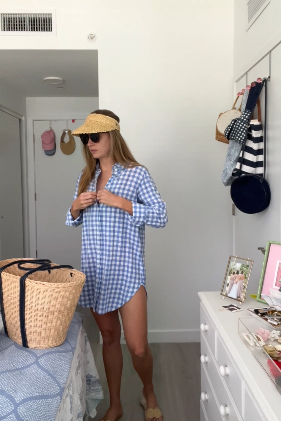 Blue and white gingham beach cover up. wearing size small. / pool day, beach outfit, linen dress, vacation outfit, coastal

#LTKSwim #LTKFindsUnder50 #LTKTravel