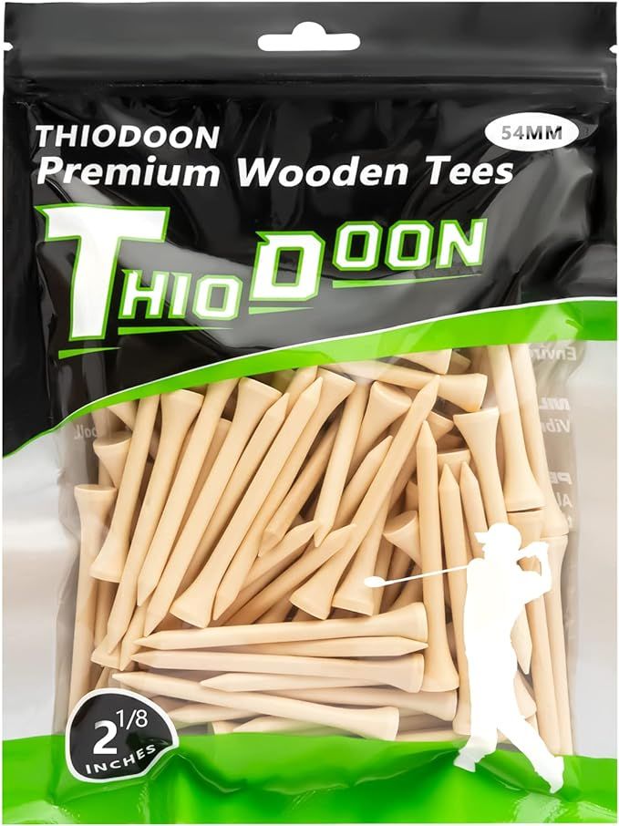 THIODOON Golf Tees Professional Natural Wood Golf Tees Pack of 100, Golfing Tees Multiple Colors ... | Amazon (US)