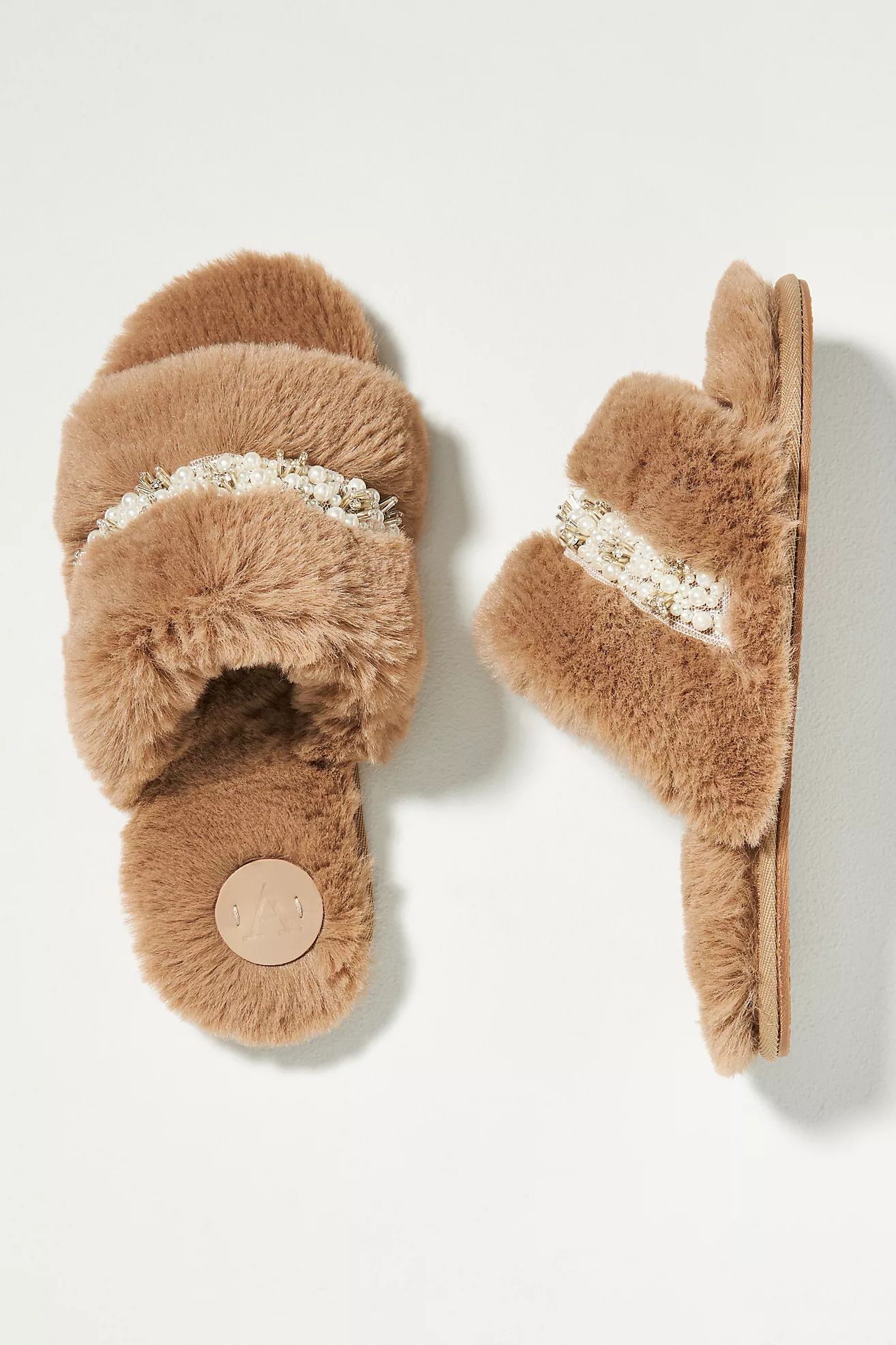 By Anthropologie Open-Toe Pearl Slippers | Anthropologie (US)