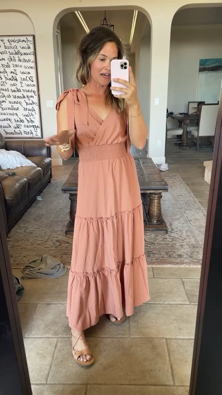 . This #amazonfashion dress is so dang good! Love the cinched waist and tie shoulders. Comes in so many colors 💕 
.
#founditonamazon #amazondress #amazonfinds #dresses #dress #springdress #springoutfit #springstyle #springfashion #weddingguestdress #showerdress  

#LTKsalealert #LTKstyletip #LTKunder50