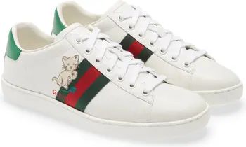 Gucci New Ace Embroidered Tennis Sneaker | Nordstrom | Nordstrom