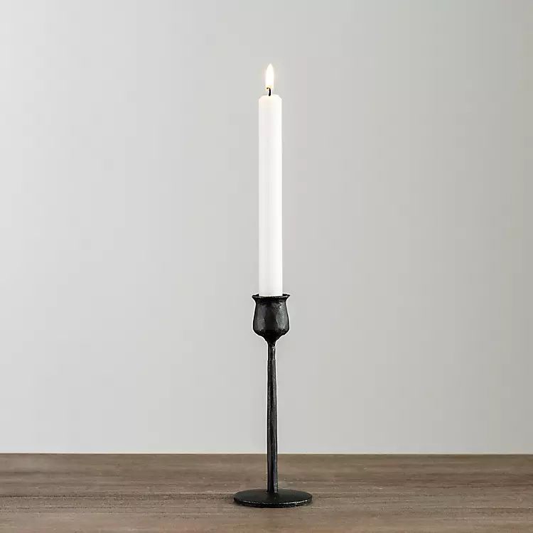 Black Textured Taper Candle Holder, 8 in. | Kirkland's Home