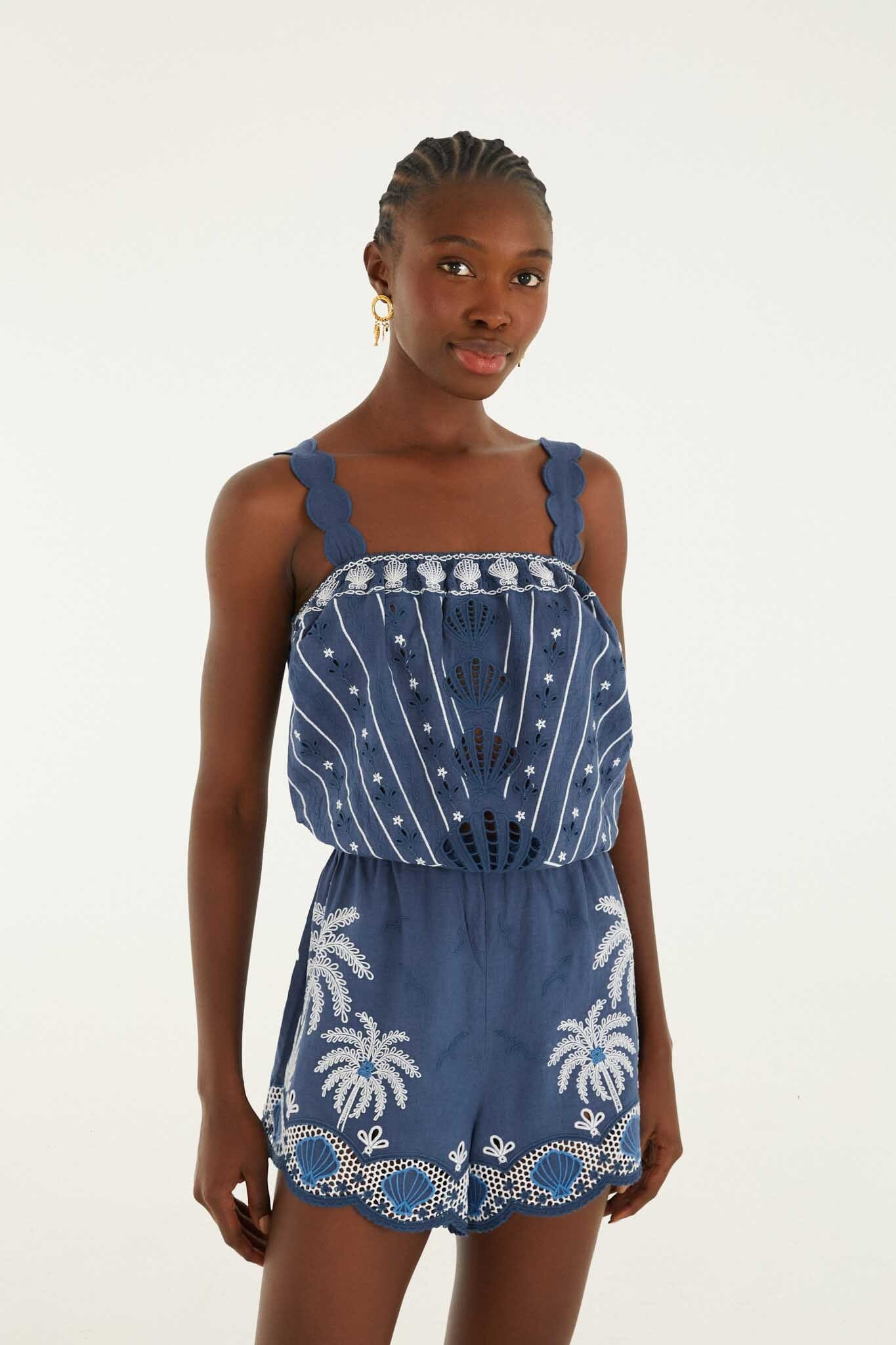 Romper With Embroidery | FARM Rio | FarmRio (US)