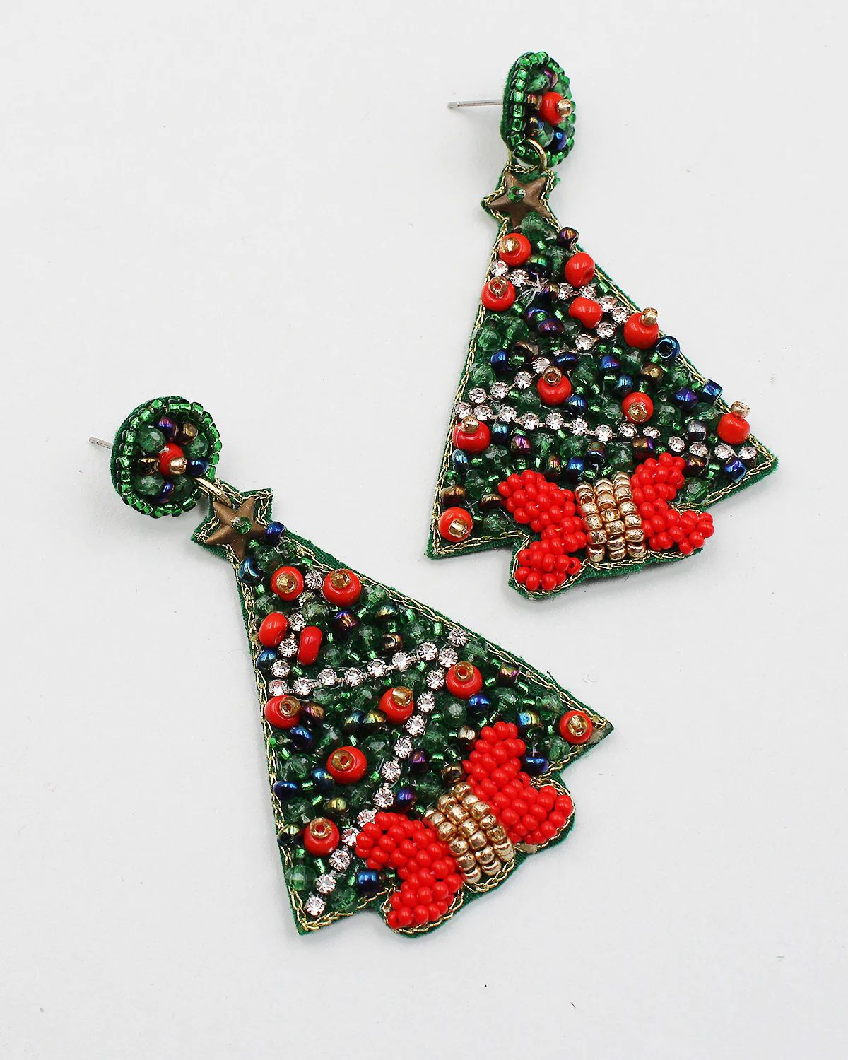 Christmas Tree Beaded Earrings | Sam Moon Trading