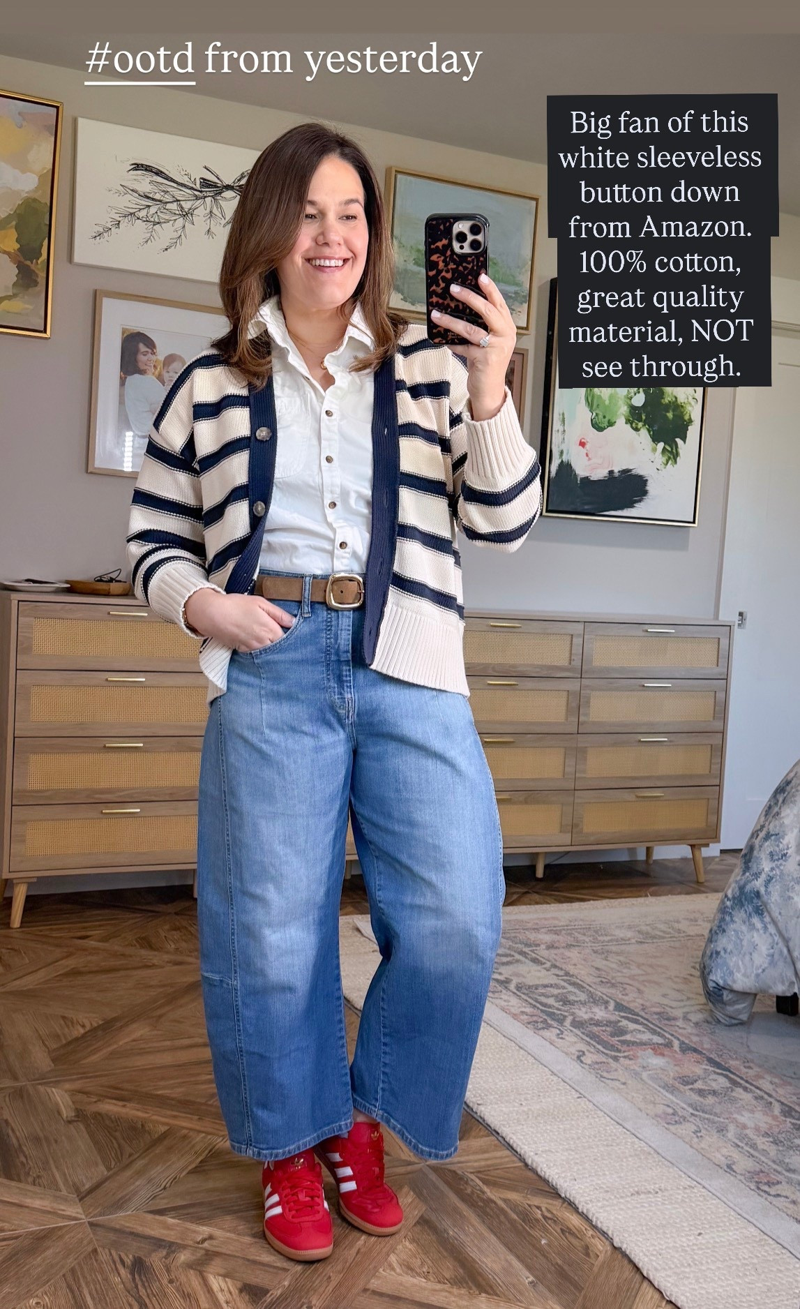 Found the perfect sleeveless white button down on Amazon. Wearing a size x large here but a large would have been better. 



Casual style, midsize style, midsize outfits, outfit ideas for moms on the go, simple style finds, size 10, size 12, casual classic style, casual classic style finds. 

#LTKOver40 #LTKootd #LTKMidsize