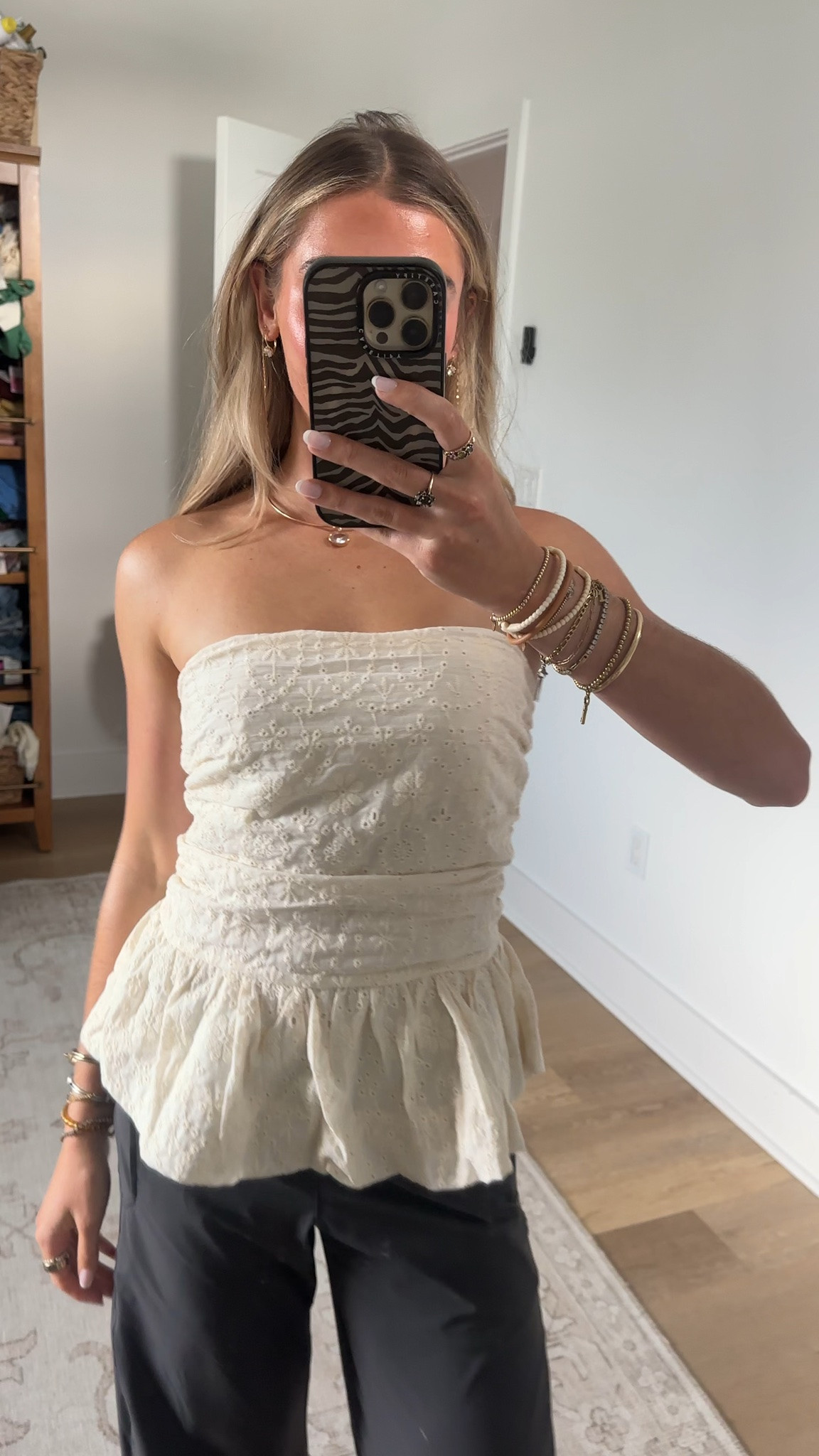 @Express A flattering strapless tube top crafted in a 100% cotton fabric with a lining, peplum hem, and a feminine eyelet fabric. Perfect for a casual summer day or date night. Featuring a back zipper closure.

#LTKootd #LTKSaleAlert #LTKSeasonal