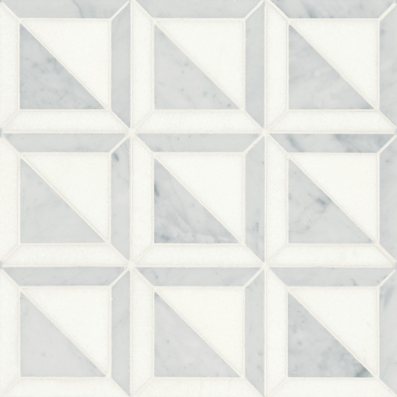 Matisse Mosaic 3 Marble Blend in White Carrara & Thassos | Bedrosians Tile and Stone